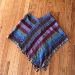 Boutique shawl poncho vest multi-color